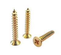 Viti autofilettanti in rame, viti in rame, viti per legno in rame puro, viti in rame a testa piatta con croce M3.5 * 30mm (circa 100 pezzi)