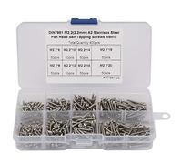 Viti Autofilettanti, Viti Autofilettanti per Metallo Kit di Assortimento di Viti Autofilettanti Ad Alta Resistenza in Acciaio Inossidabile M2.2 400 Pezzi