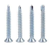 Viti autoperforanti, 50 pezzi M4.2 Akozon Viti autofilettanti autofilettanti a testa piatta Set di viti in ferro zincato con coda di perforazione per pannelli di perforazione (M4.2 * 50(50PCS))