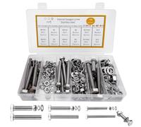 Viti Bulloni e Dadi a Testa Esagonale, 168 Pezzi M6 M8 M10 Viti Bulloni e Dadi e Rondelle Set, Kit Vitis Testa Esagonale in Acciaio Inox, Assortimento di Vitis a Brugola Set, con Scatola Organizzativa