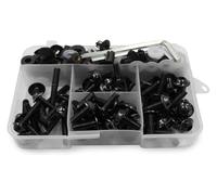 Viti Carenatura Bulloni Per Kawasaki Z750 Z800 Per YAMAHA MT03 MT07 MT09 MT10 R1 R3 R125 Kit Bulloni Carenatura Completa Viti Carrozzeria Dado(Black- Silver)