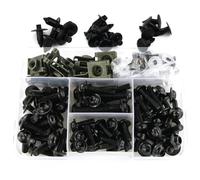 Viti Carrozzeria Moto Kit Di Fissaggio Per Carenatura Moto Per KAWASAKI Per Ninja 300 400 650 1000 250R 650R ER-6F ER-6N, Bulloni Per Parabrezza Carenatura Bulloni Dadi(Nero)