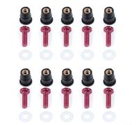 Viti che si adattano Godetevi questa conveniente confezione da 10 pezzi M5 x 15 mm Bike parabrezza bulloni (rosso)