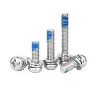 Viti combinate in tre pezzi adesive a testa tonda a croce M6 in acciaio inossidabile 304, viti di bloccaggio filettatura anti-perdita da 40(M6x25x12 [40 pieces])