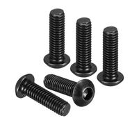 Viti con testa a bottone M6 da 1 x 20 mm, ideali per bici da strada, mountain bike, auto, moto, in acciaio al carbonio, ossido nero, 30 pezzi