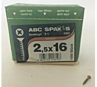 Viti da legno ABC SPAX-S misura 2,5 x 16 a croce bronzo scatola da 1000 pz.