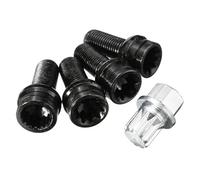 viti delle ruote Compatibile Con Golf Per Beetle Per Passat 5 Pezzi Set Bulloni Dadi Antifurto Per Cerchi Lega (4+1) Elementi Fissaggio Con Chiave M14x1,5 OE 8D0601139F