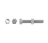 Viti di ferro a testa esagonale 6x20 mm con dado inox 25 pz Zincato