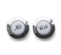 Viti di ricambio a testa a croce per rubinetto caldo e freddo, 27 mm, in metallo cromato e plastica argentata, kit di conversione tradizionale per lavabo da bagno e rubinetto