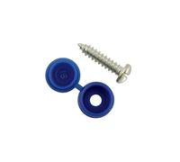 Viti Di Sicurezza Per Targa Con Numero 6 X 20Mm Cappuccio Blu 100Pz 30336