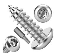 Viti di sicurezza Torx per lamiera da 1,6 cm, 50 pezzi | Con punta T25, in acciaio inox 304, resistente alle manomissioni, perno in Torx, autofilettante, per targa di sicurezza