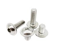 Viti e bulloni, Bulloni a testa tonda a brugola in acciaio inossidabile con collare a rondella, da M2 a M8(4mm,10pcs M6)