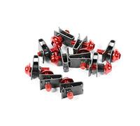 Viti Ergal Rosse - Tornillo Aluminio M5 - Motorbike Panel Bolts Bulloni Rossi Per Carene M5 Chimenea U Tuerca Spire Clips Adatto Set Di 10 Filettati E Dadi A Clip Montaggio Rapido Della Carenatura