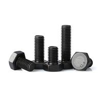 Viti esagonali esterne classe 12.9, viti esagonali ad alta resistenza e viti esagonali lunghe, mezzi denti neri a metà M6M8-M8 * 60 denti completi [5 pezzi]