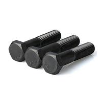 Viti esagonali esterne M12, bulloni di grado 12,9 viti esagonali nere ad alta resistenza, viti di estensione a metà denti a denti pieni-M12x60 denti completi 【1 pezzo】