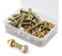 Viti esagonali M6 x 30 mm, 30 pezzi, in acciaio zincato 8,8, con esagono esterno e set di dadi