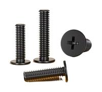 Viti for laptop con testa piatta wafer ultra sottile a croce in acciaio al carbonio nero da 50 pezzi(6mm,M2.5 (50Pcs))