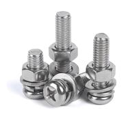 Viti for macchine 10 set M4 Bulloni di espansione Viti a testa cilindrica con intaglio a croce in acciaio inossidabile 304 con dado e rondella Viti di espansione facili da installare(10mm)