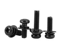 Viti in acciaio al carbonio con testa tonda e croce combinata M5 M6 M8 in zinco nero(M5x50-10pcs)