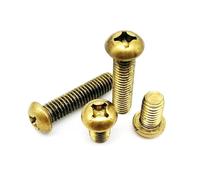 Viti in ottone, 20 pezzi M2 M2.5 M3 M4 M5 M6 Vite di riparazione a croce in ottone Phillips Testa tonda Vite Bullone Lunghezza filettatura(M5,30mm)