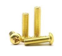 Viti in ottone, 30 pezzi M2 M2.5 M3 M4 M5 M6 M8 Viti a macchina in rame Phillips Viti a testa tonda in ottone con filettatura a croce(M8,8mm)