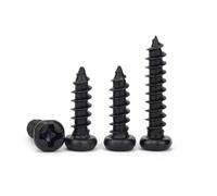 Viti inossidabili, 100 pz M1.4 .7 Lunghezza 3-12mm In Acciaio Nero Piccolo Phillips Testa Pan Croce Tonda Vite Autofilettante for Legno(6mm,(100pcs) M1.7)
