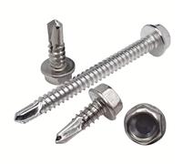 VITI INOX AUTOPERFORANTI D. 4,2 4,8 5,5 6,3 TESTA ESAGONALE FLANGIA AUTOFORANTI