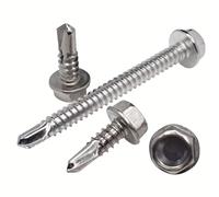 VITI INOX AUTOPERFORANTI D. 4,2 4,8 5,5 6,3 TESTA ESAGONALE FLANGIA AUTOFORANTI