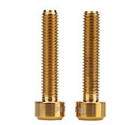 Keenso Viti Leva Freno Bici, 2 Pezzi M5x25 mm Viti Freno Bici in Lega di Titanio per Mountain Bike, Accessori per bulloni Freno(Oro) Biciclette e Accessori
