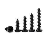 Viti M1.2 / M1.4 / M1.7 / M2 / M2.3 / M2.6 / M3 × 3/4/5/6/8 / 10mm Pan testa viti autofilettanti nere Bulloni finiti, a testa piatta, M1. 2X3 (50Pcs)