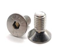 Viti M10 x 20 mm testa svasata BTR in acciaio INOX A2 | Ø 10 x 20 mm - M10 x 20 mm | Viti FHC a 6 esagonale cavo (chiave allen) ISO 10642 / DIN 7991 | Viti in acciaio inox A2 (V2A/304): set di 5 pezzi