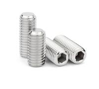 Viti M4 M5 M6 M8 M10 M12 304 in acciaio inox di grado 12,9, DIN913, filettatura fine, a brugola, esagonale, piatta, senza testa (acciaio inossidabile, 10 pezzi M6 x 0,5 x 10)