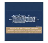 Viti Metalliche 1-10 Pezzi Adattatore filettato Maschio-Maschio bullone M3 M4 M5 M6 M8 M10 M12 M14 M16 304 Acciaio Inossidabile Doppia Testa bullone di trasferimento(M12x25-M16x25mm-1pcs)