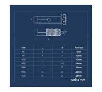 Viti Metalliche 1-5 Pezzi in Acciaio Inossidabile 304 M6 M8 M10 M12 Vite di espansione Interna Vite di espansione Esagonale Manicotto Bullone di Ancoraggio per calcestruzzo(5PCS,M6x80)