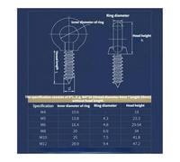 Viti metalliche 1 pz 304 acciaio inossidabile M4 M5 M6 M8 M10 M12 occhiello di sollevamento autofilettante dado bullone occhiello di sollevamento occhiello di pecora anello circolare gancio autofilett