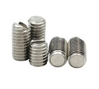 Viti metalliche 10 pezzi M1.6 M2 M2.5 M3 M4 304 in acciaio inossidabile con estremità piatta scanalata, viti senza testa, viti senza testa con filettatura per macchina(3mm,M2 (10pcs))