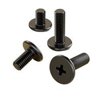 Viti Metalliche 100 Pezzi di Viti a Testa Piatta Piatta con Testa a rondella in Acciaio Nero Piatto, UltraSottili, M1.2 - M1.6(X16mm,M1.6 100PCS)