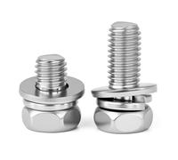 Viti metalliche 2-35 pezzi Sems Vite M3 - M10 Vite a testa esagonale esterna con rondella in acciaio inossidabile Vite metrica a tre combinazioni(M8x35(2pcs))