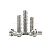 Viti metalliche 20-30 pezzi M2.5 M3 Viti a testa cilindrica con intaglio a croce in acciaio inossidabile 304 Vite per macchine Vite per legno(12mm,M2.5(30Pcs))