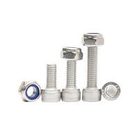 Viti metalliche 20Set M2 M2.5 304 Acciaio inossidabile Vite a testa esagonale con esagono incassato Bullone Vite con inserto in nylon Dado di bloccaggio Set(15mm,M2-20sets)