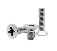 Viti Metalliche 50 pz M1.2 M1.4 M1.6 M2.5 304 in Acciaio Inox Croce Vite A Testa Svasata Piatta Bullone (Color : 4mm, Size : M1.4 50pcs)
