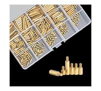 Viti metalliche Kit distanziatori esagonali M2 da 380 pezzi, kit di assortimento di pilastri filettati maschio-femmina, set di distanziatori esagonali in ottone per PCB