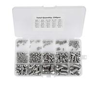 Viti Metriche, 250pcs M2/ M2.5/ M3/ M4/ M5/ M6/ M8/ M10 Viti a Macchina Impostare Viti Assortite Impostare Kit per Assortimento di Vite per Macchina per laptop/tastiera/