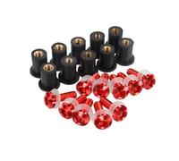 Viti Moto Compatibile con Ducati per Monster 1200 1200S 800 Moto Parabrezza Carenatura Cowl Parabrezza Viti Bulloni Kit 5MM Dadi(Red)