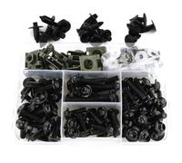 Viti Moto Compatibile Con Per Ninja Per 250R ZZR250 Per EX250 Per EX300 Per EX400 Carenatura Per Kit Bulloni Viti Dado Esagonale(Black)