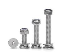 Viti multiuso 10 Sets Nuts and Bolts Assortment Kit, M6 Phillips Flat Head Machine Screws and Washers, 304 Stainless Steel, Sizes(M6x120mm)