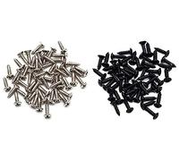 Viti per battipenna per chitarra elettrica da 3 mm, per battipenna Fender Strat ST Tele TL Stratocaster Telecaster Gibson LP Les Paul SG, confezione da 200, colore: nero e argento