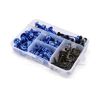 Viti per carrozzeria per Yamaha TDM 900 Tdm850 Mt125 Mt03 Mt01 Mt 125 Mt 03 Mt 01 Xt660 M5 M6 Moto Carena Viti Parabrezza Corpo Molla Bulloni Kit (Color : Blue)