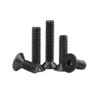 Viti per la testa a presa esadecimale, 100 pezzi M5x8/40mm Viti a testa svasata piatta con esagono incassato nere Bullone for macchina(M5X30 100PCS)