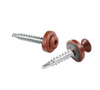 Viti per lamiere trapezoidali PAROTEC, autoforanti e autofilettanti con rondella di tenuta EPDM, testa bombata, TX20, 4,8mm x 35 mm, RAL 8004 Rosso mattone, 250 pezzi